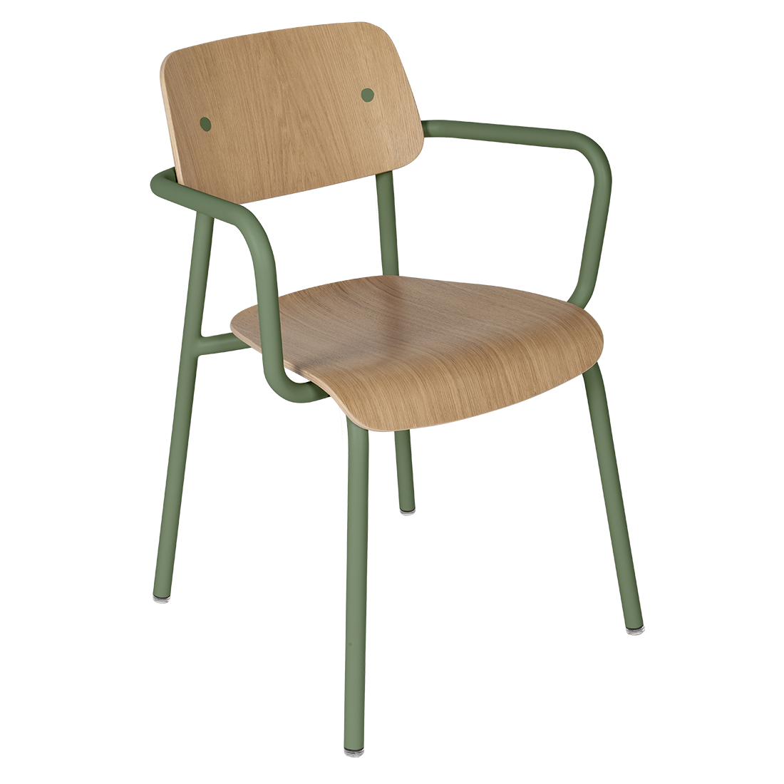 Fauteuil de salle à manger contemporain en aluminium avec coque incurvée empilable pour salle à manger