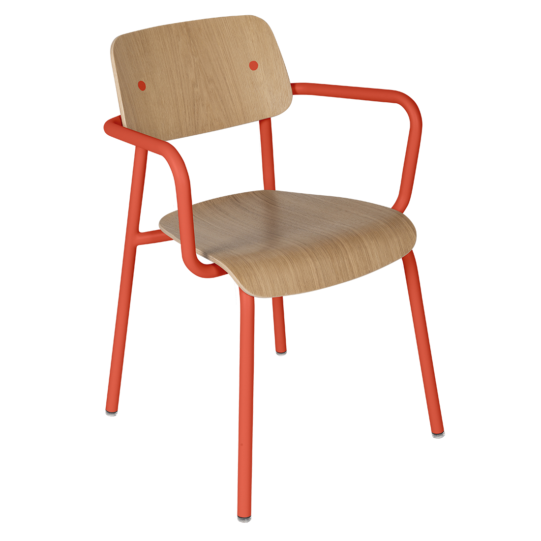 Fauteuil de salle à manger contemporain en aluminium avec coque incurvée empilable pour salle à manger