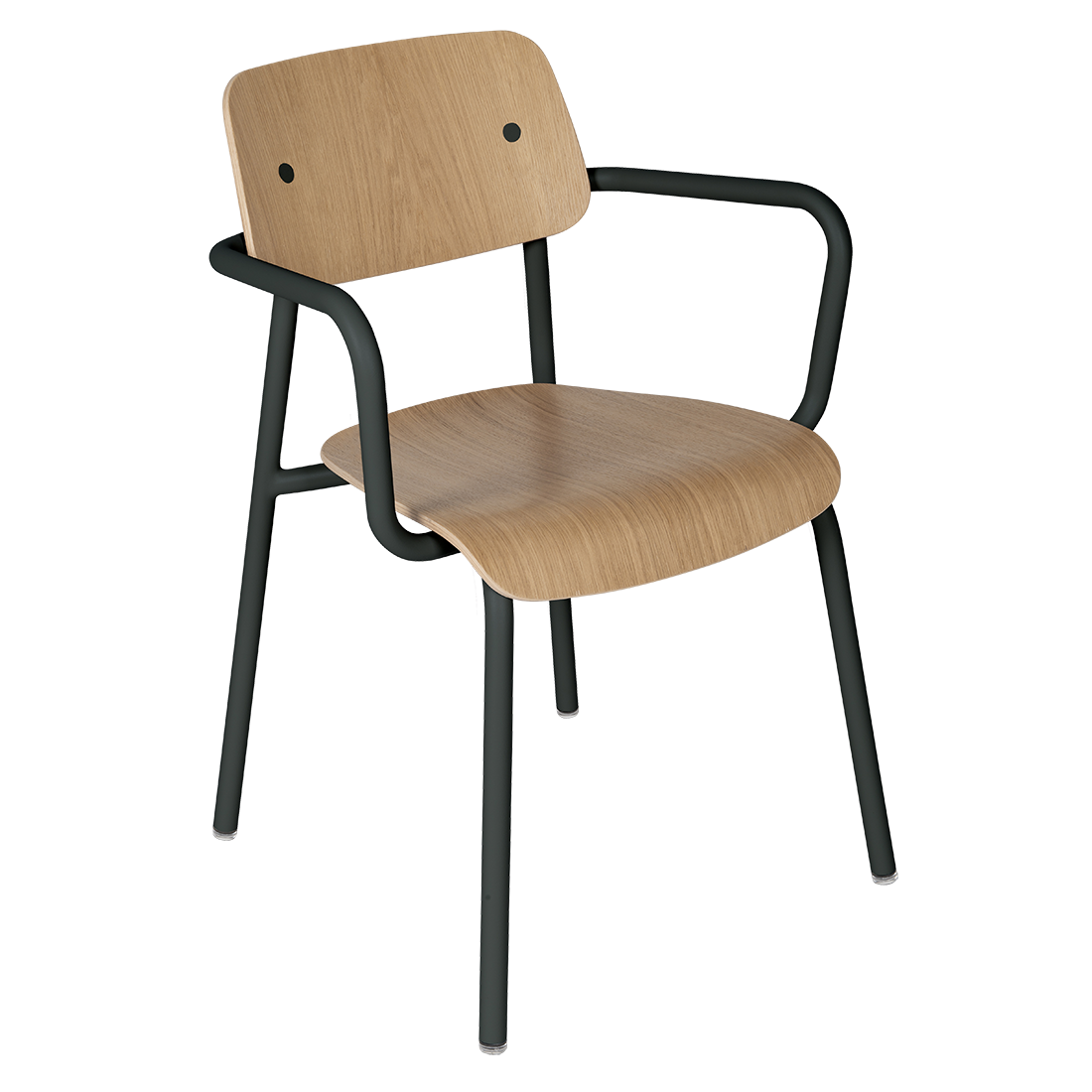 Fauteuil de salle à manger contemporain en aluminium avec coque incurvée empilable pour salle à manger