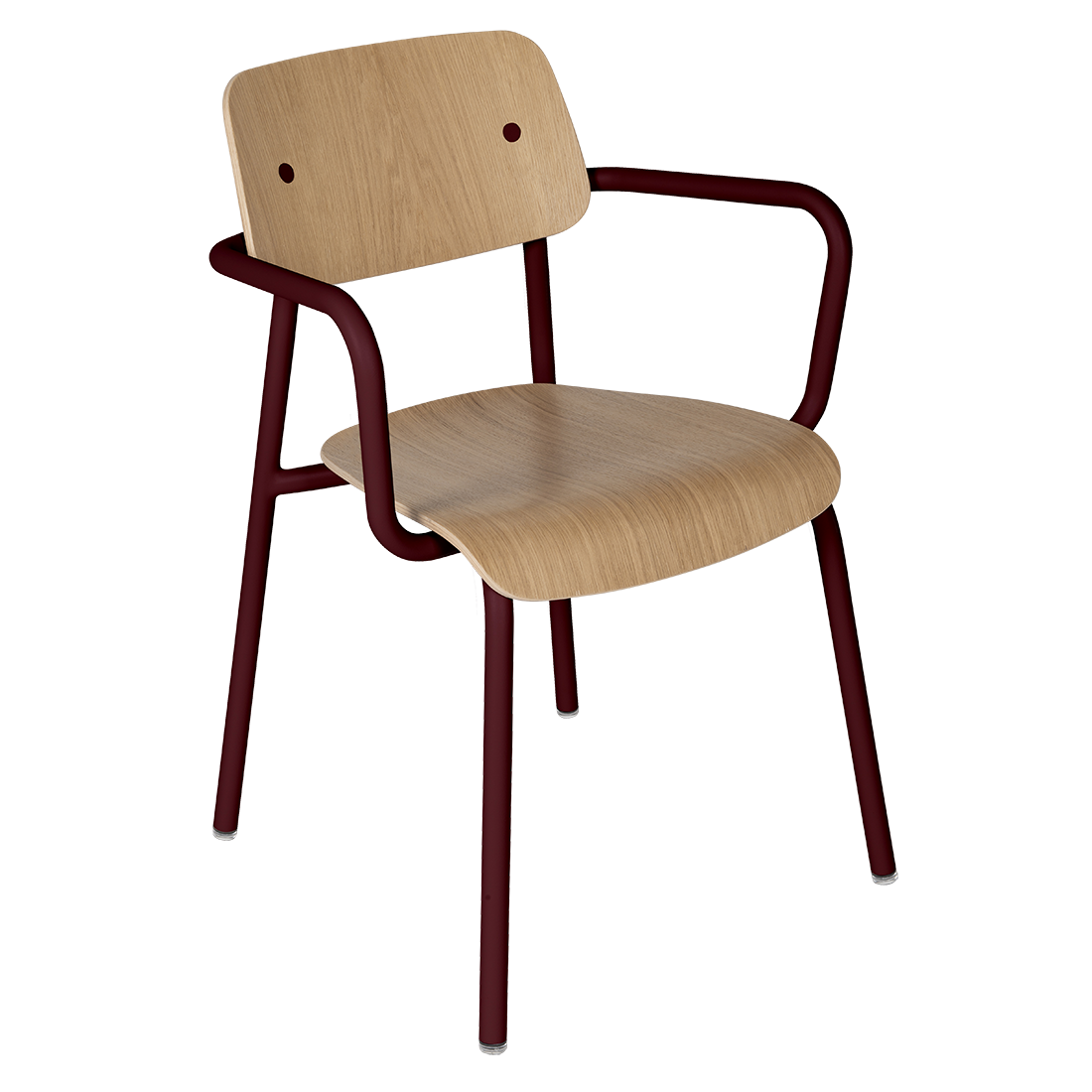 Fauteuil de salle à manger contemporain en aluminium avec coque incurvée empilable pour salle à manger