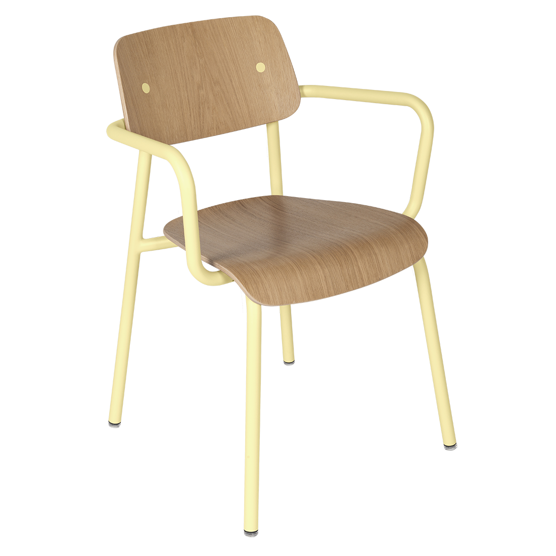 Fauteuil de salle à manger contemporain en aluminium avec coque incurvée empilable pour salle à manger