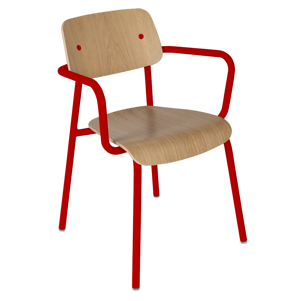 Fauteuil de salle à manger contemporain en aluminium avec coque incurvée empilable pour salle à manger