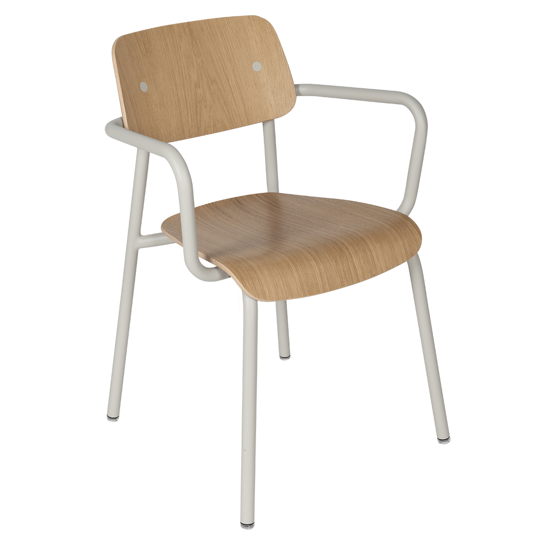 Fauteuil de salle à manger contemporain en aluminium avec coque incurvée empilable pour salle à manger