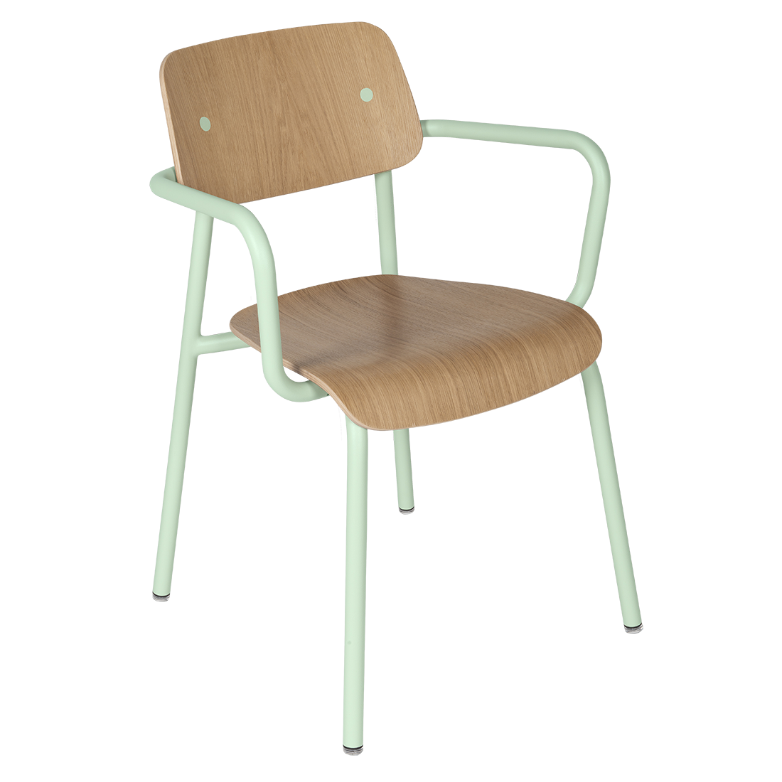 Fauteuil de salle à manger contemporain en aluminium avec coque incurvée empilable pour salle à manger