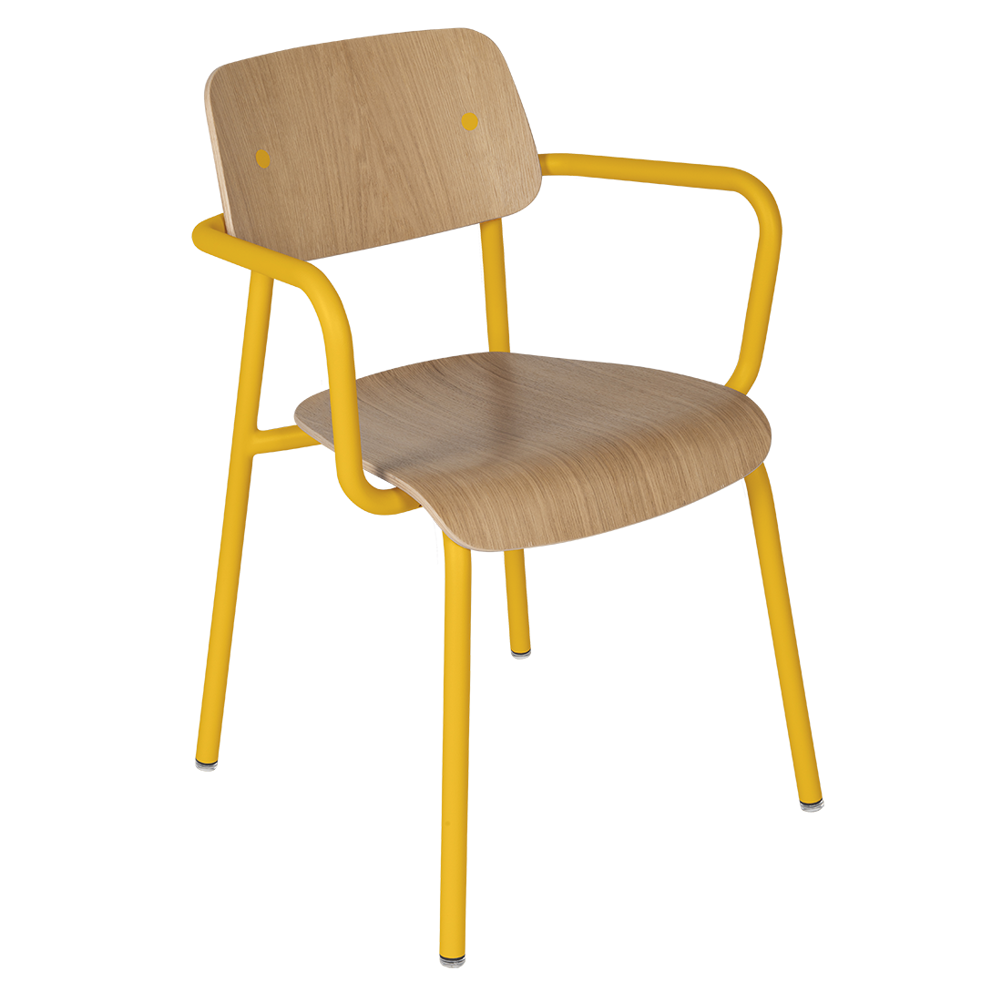 Fauteuil de salle à manger contemporain en aluminium avec coque incurvée empilable pour salle à manger