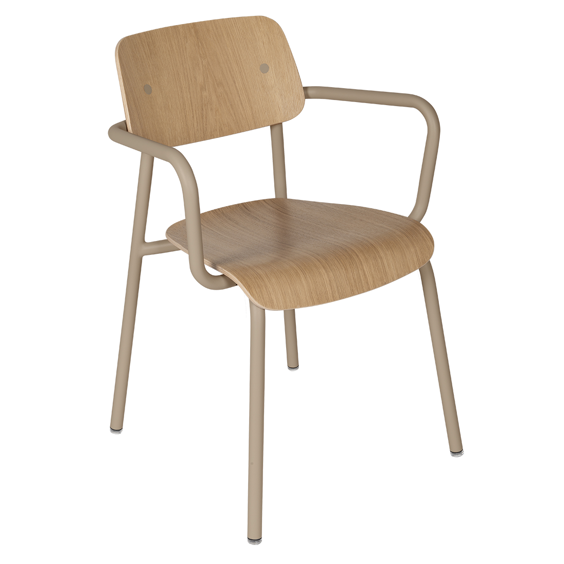 Fauteuil de salle à manger contemporain en aluminium avec coque incurvée empilable pour salle à manger