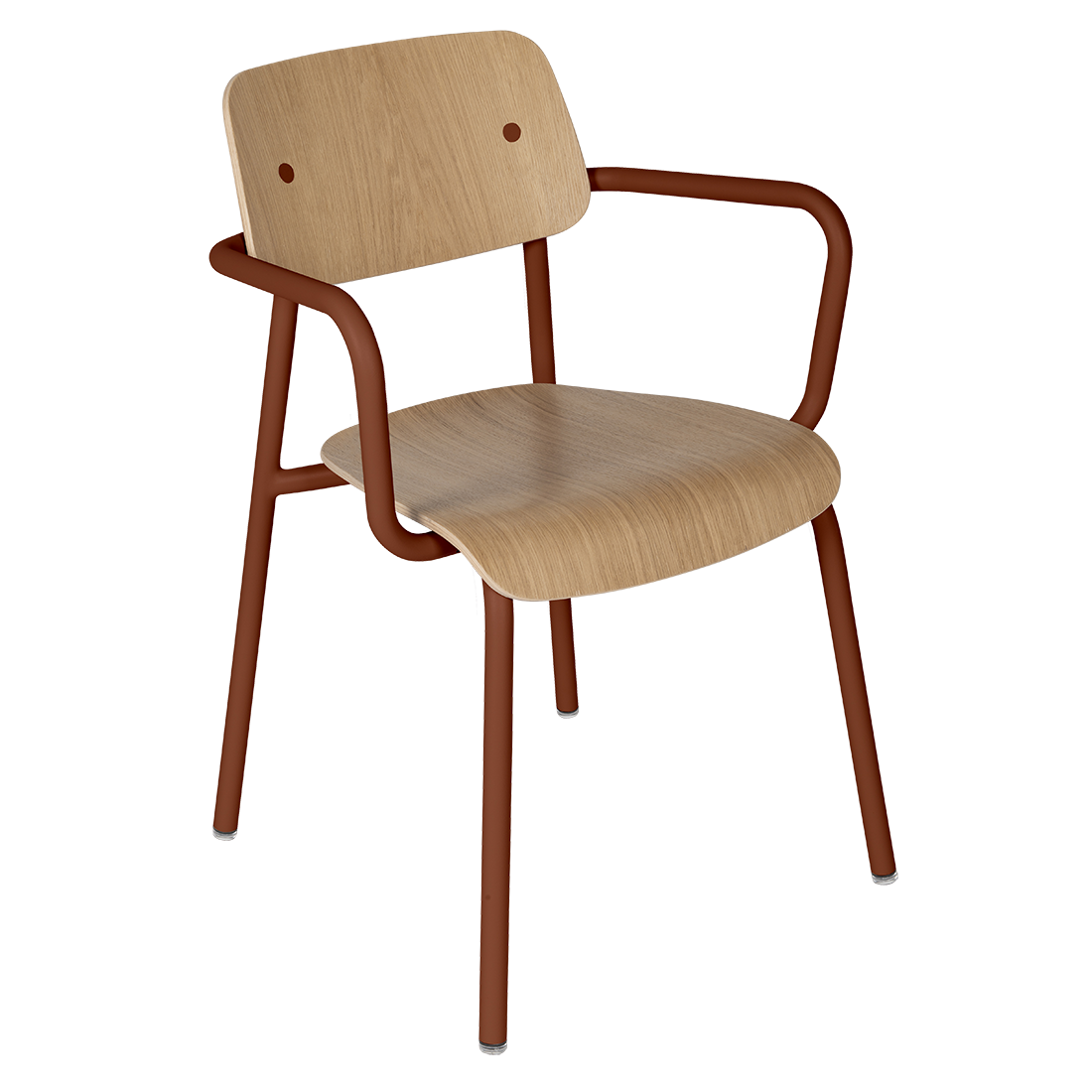 Fauteuil de salle à manger contemporain en aluminium avec coque incurvée empilable pour salle à manger