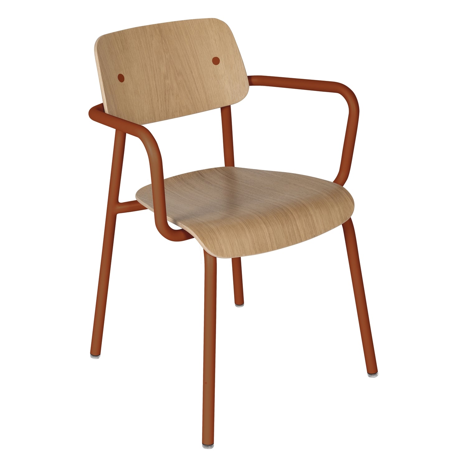 Fauteuil de salle à manger contemporain en aluminium avec coque incurvée empilable pour salle à manger