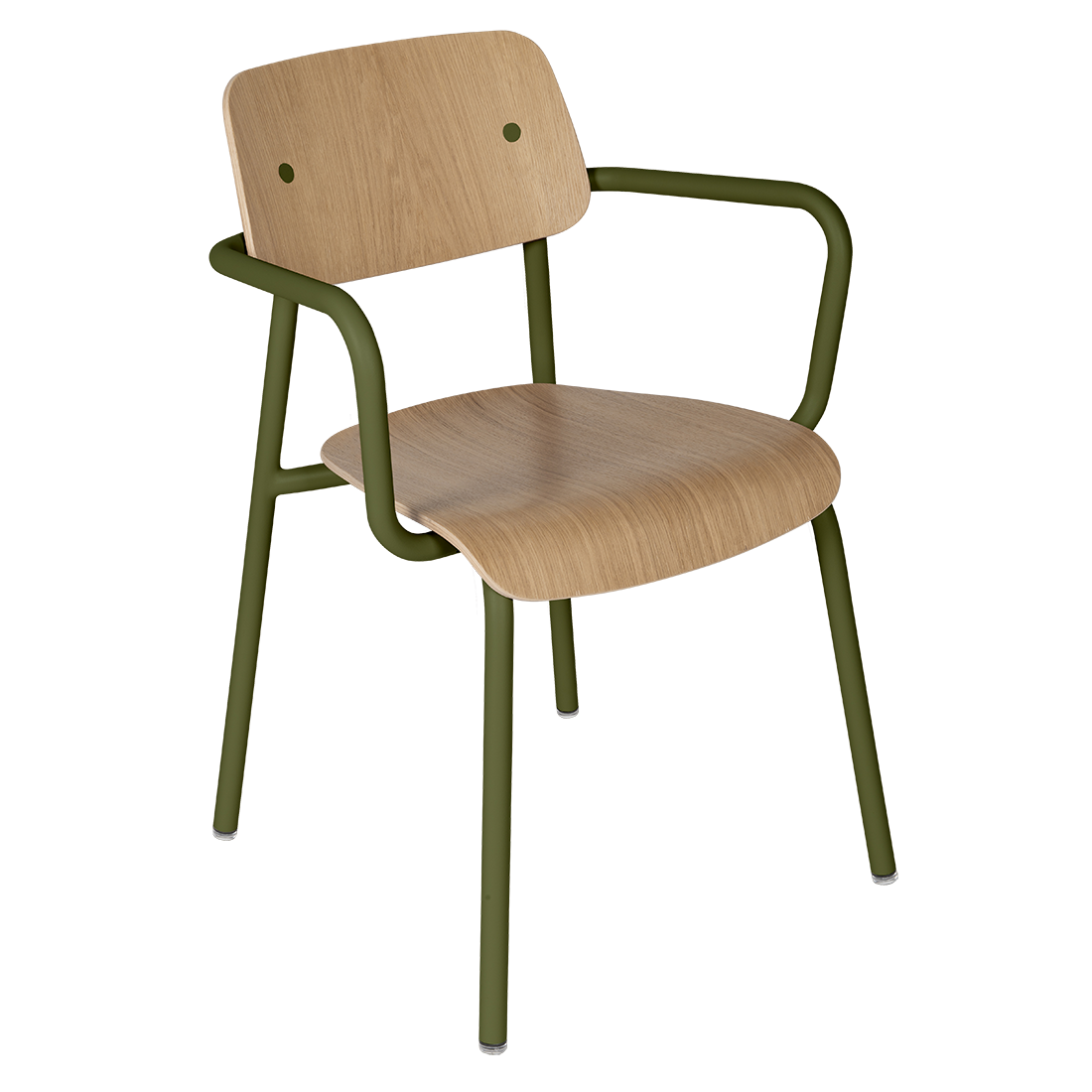 Fauteuil de salle à manger contemporain en aluminium avec coque incurvée empilable pour salle à manger