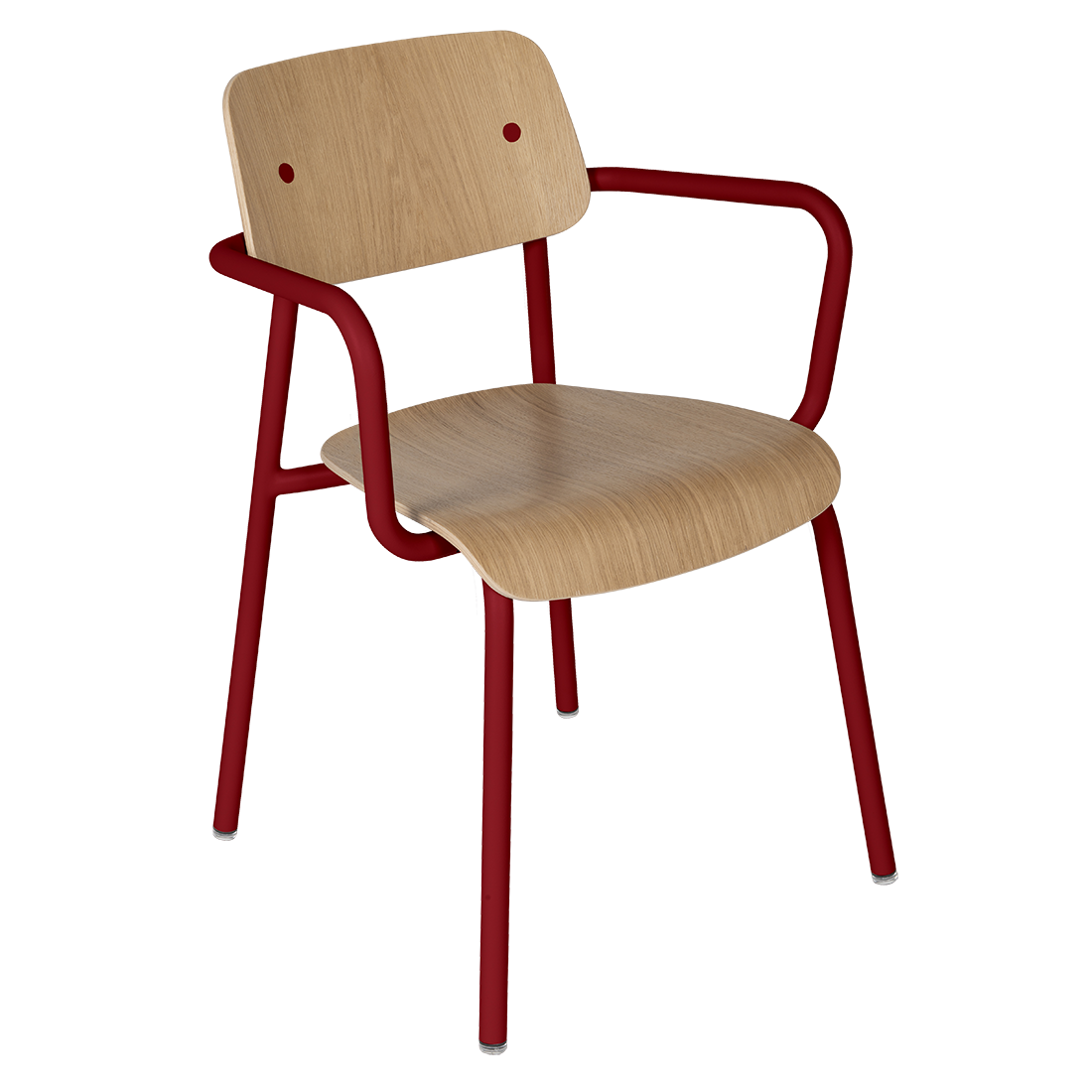Fauteuil de salle à manger contemporain en aluminium avec coque incurvée empilable pour salle à manger