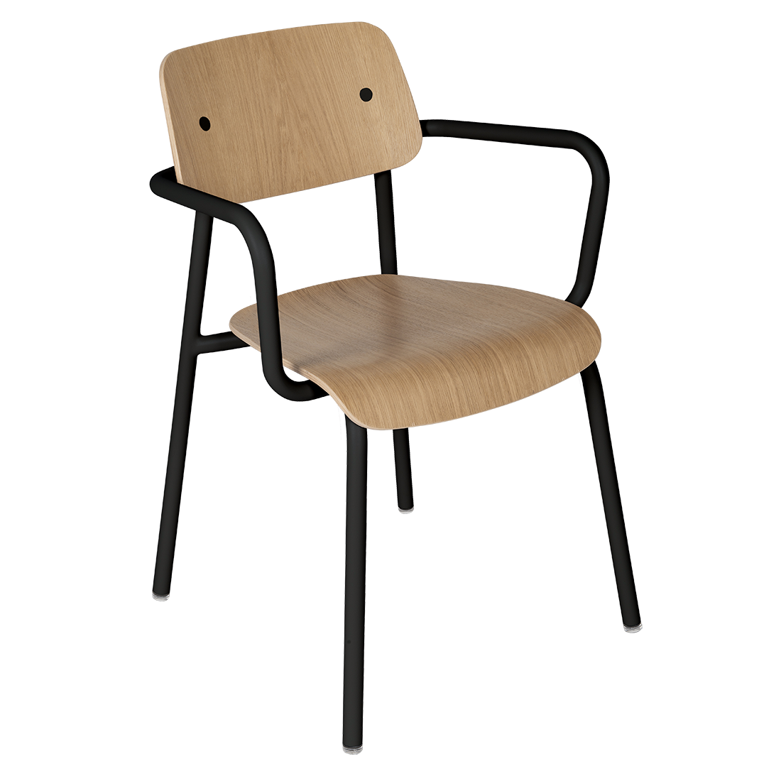 Fauteuil de salle à manger contemporain en aluminium avec coque incurvée empilable pour salle à manger