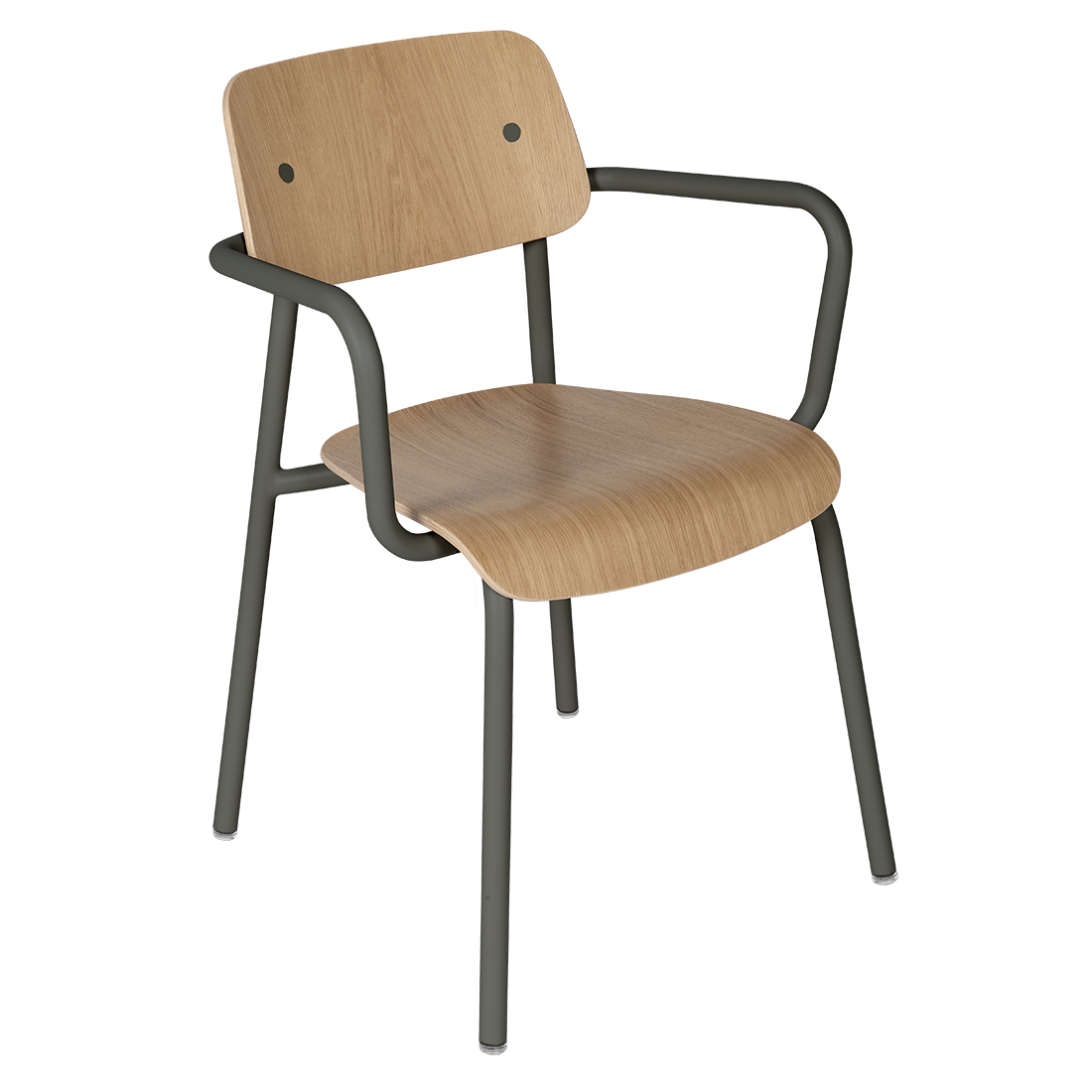 Fauteuil de salle à manger contemporain en aluminium avec coque incurvée empilable pour salle à manger