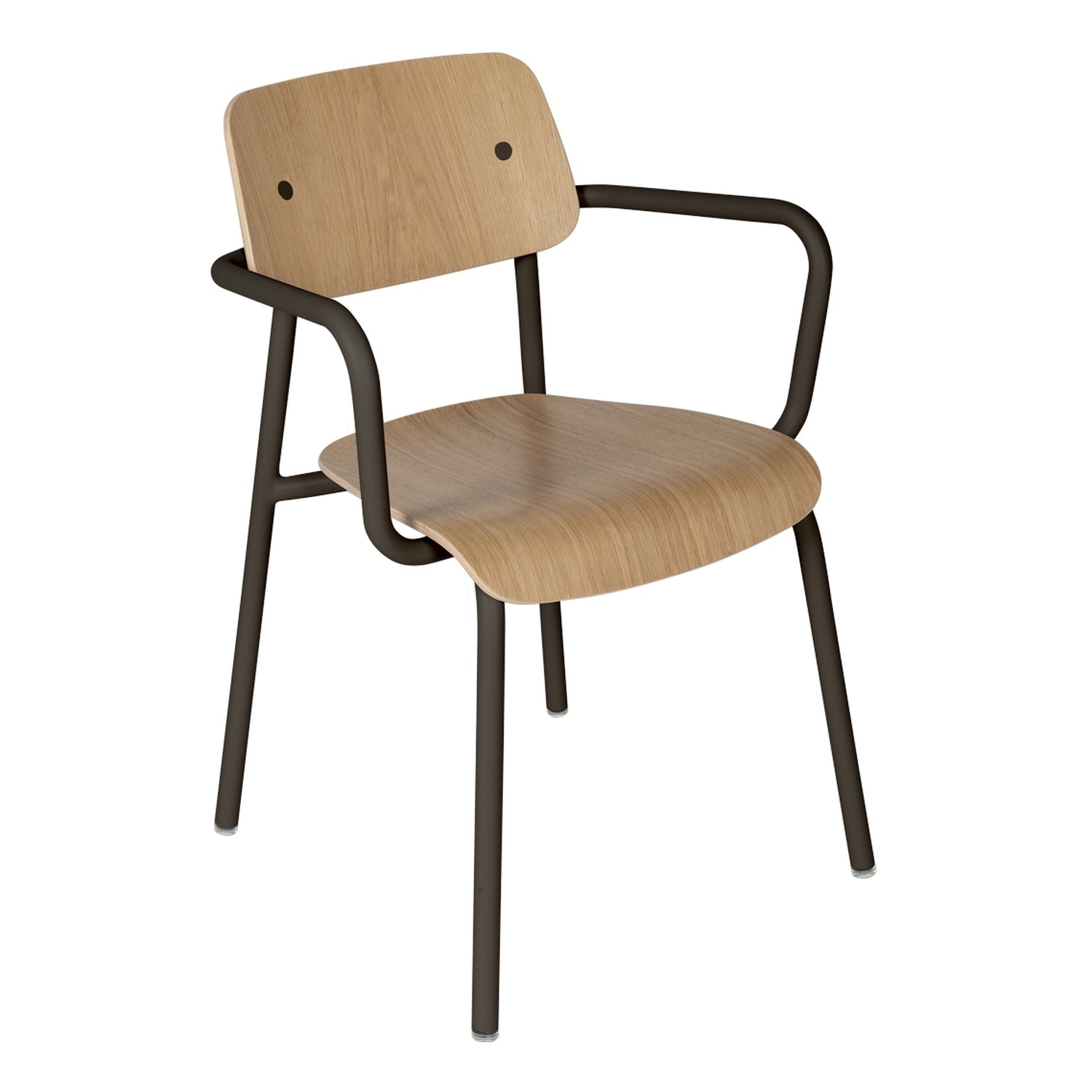 Fauteuil de salle à manger contemporain en aluminium avec coque incurvée empilable pour salle à manger