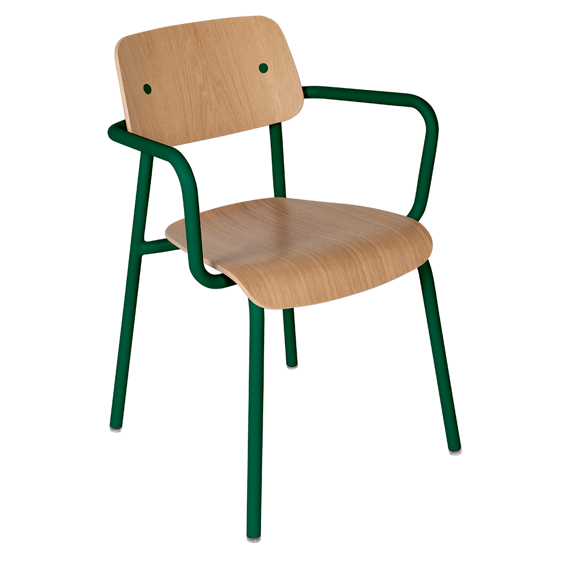 Fauteuil de salle à manger contemporain en aluminium avec coque incurvée empilable pour salle à manger