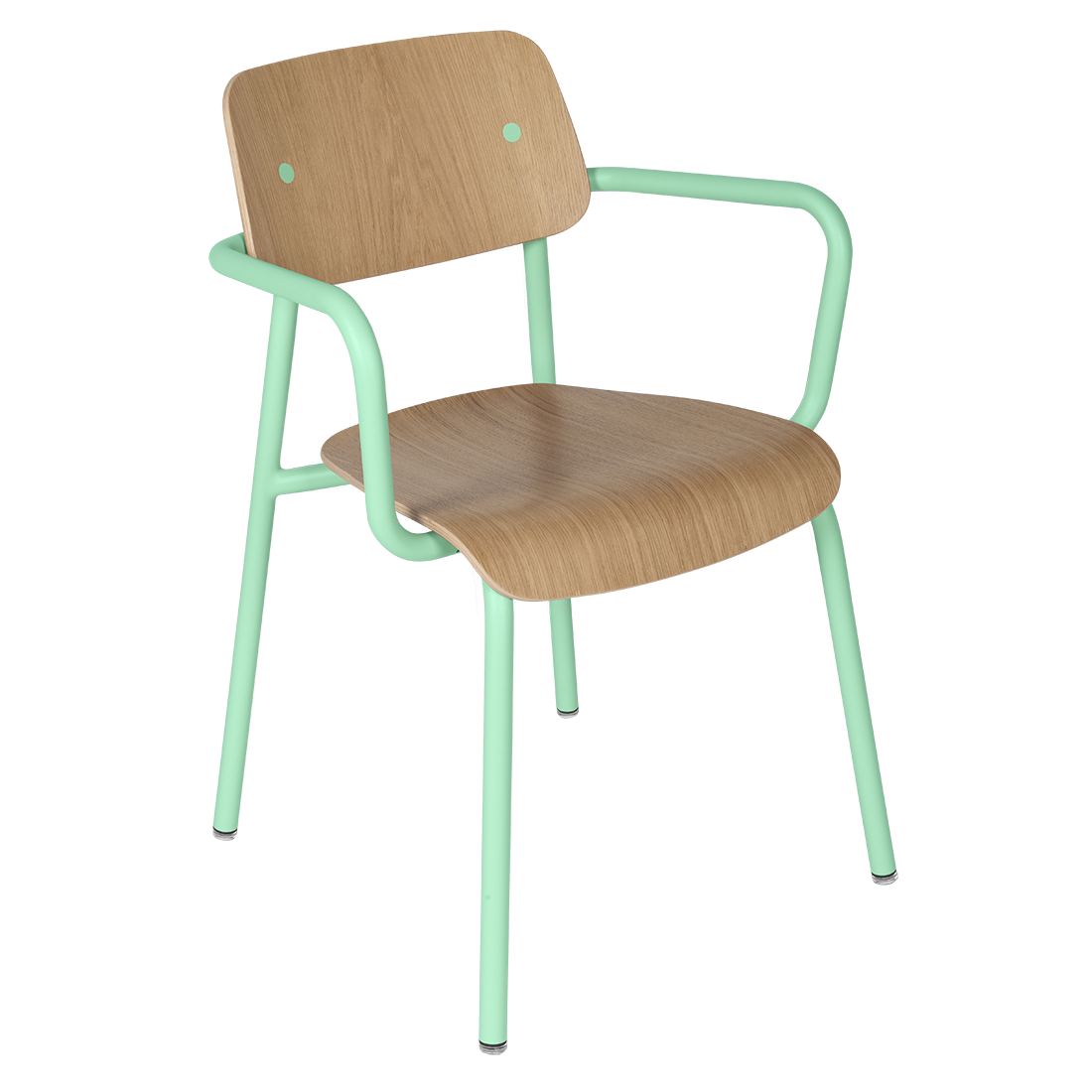 Fauteuil de salle à manger contemporain en aluminium avec coque incurvée empilable pour salle à manger