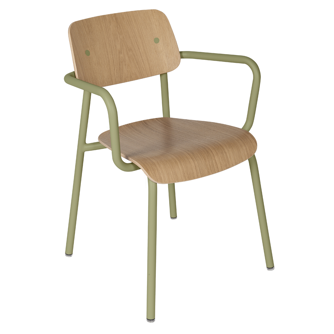 Fauteuil de salle à manger contemporain en aluminium avec coque incurvée empilable pour salle à manger