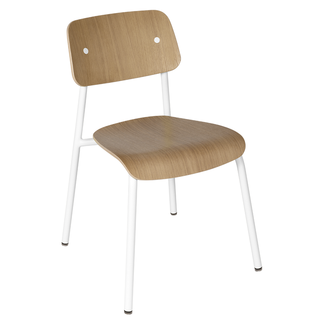 Chaise de salle à manger contemporaine en aluminium avec dossier incurvé empilable