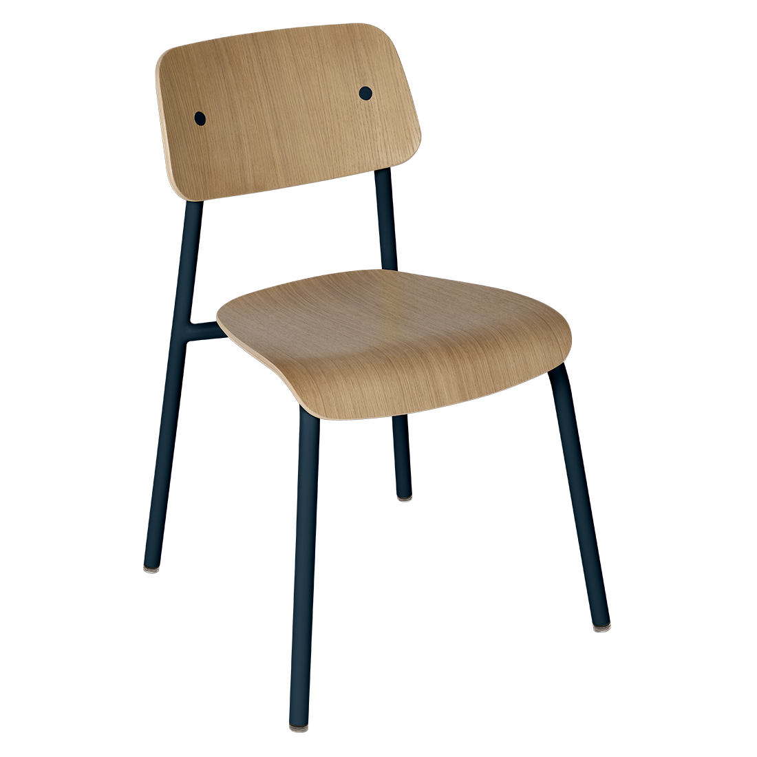 Chaise de salle à manger contemporaine en aluminium avec dossier incurvé empilable