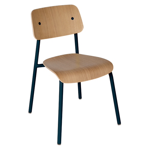 Chaise de salle à manger contemporaine en aluminium avec dossier incurvé empilable