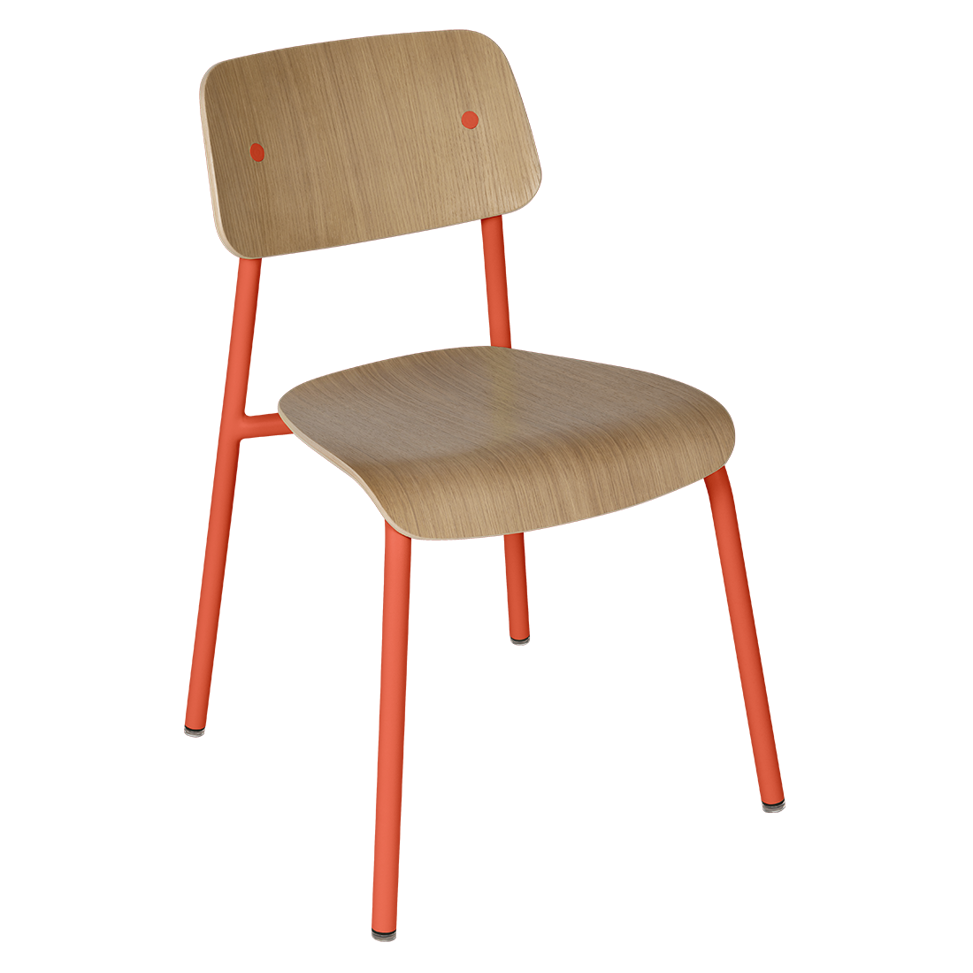 Chaise de salle à manger contemporaine en aluminium avec dossier incurvé empilable