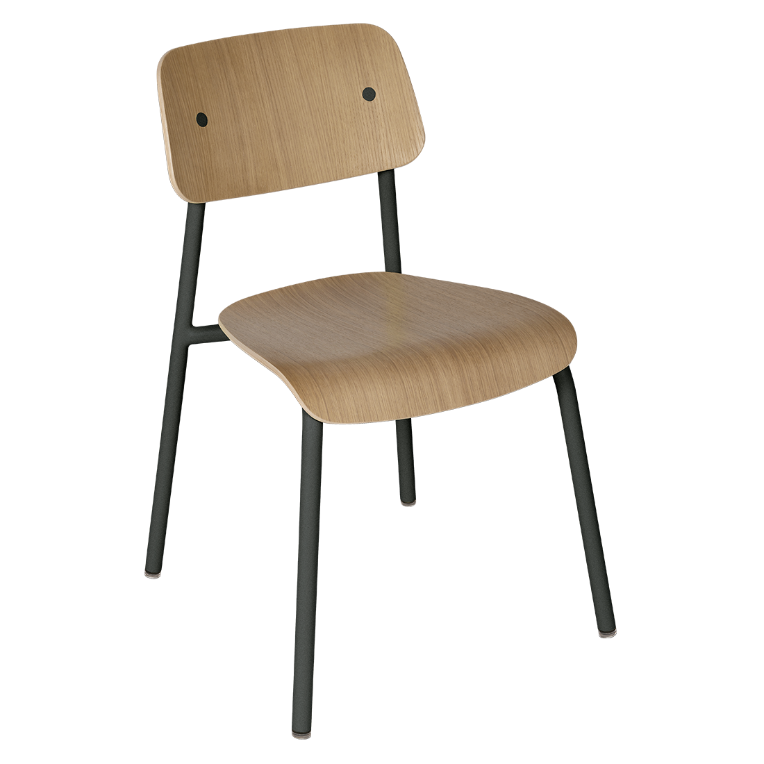 Chaise de salle à manger contemporaine en aluminium avec dossier incurvé empilable