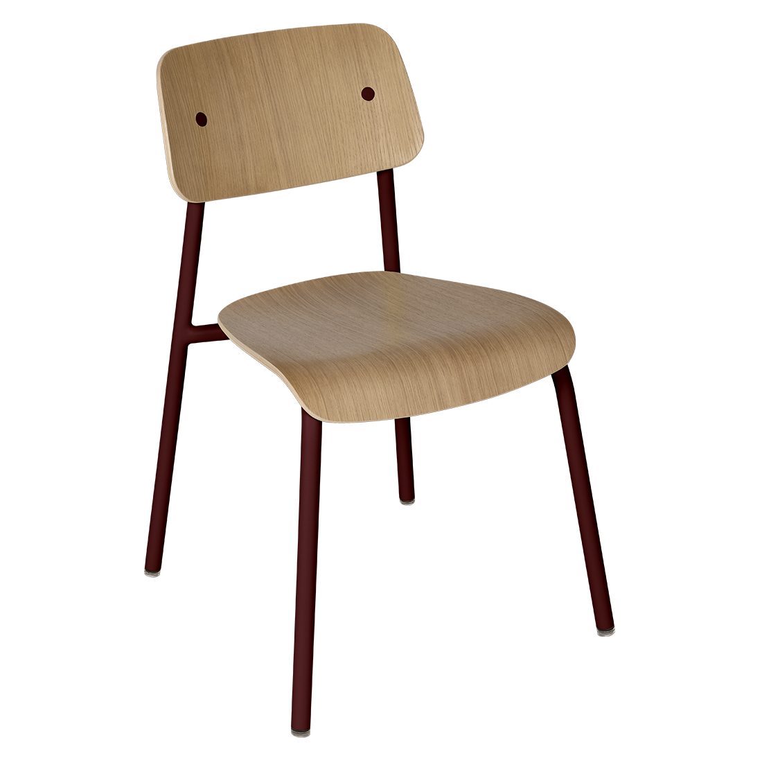 Chaise de salle à manger contemporaine en aluminium avec dossier incurvé empilable