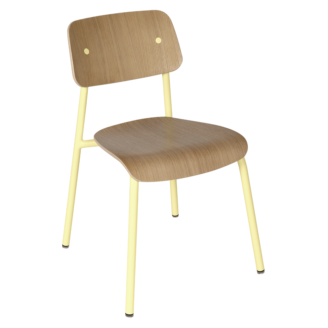 Chaise de salle à manger contemporaine en aluminium avec dossier incurvé empilable