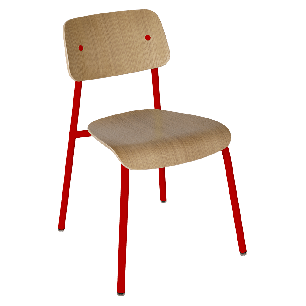 Chaise de salle à manger contemporaine en aluminium avec dossier incurvé empilable