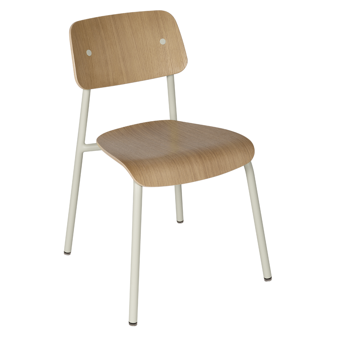 Chaise de salle à manger contemporaine en aluminium avec dossier incurvé empilable