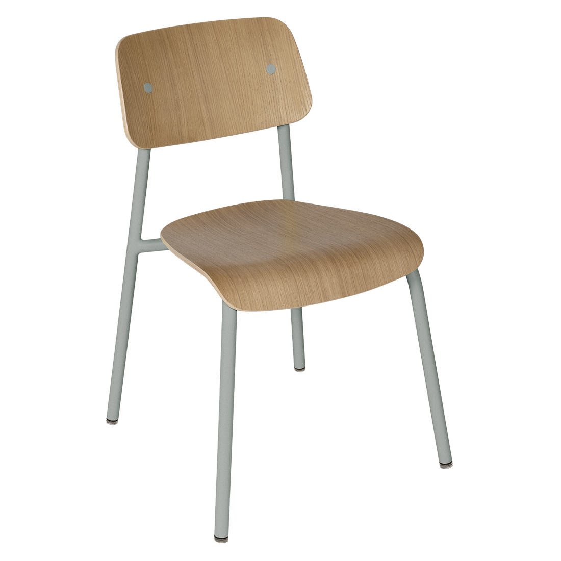 Chaise de salle à manger contemporaine en aluminium avec dossier incurvé empilable
