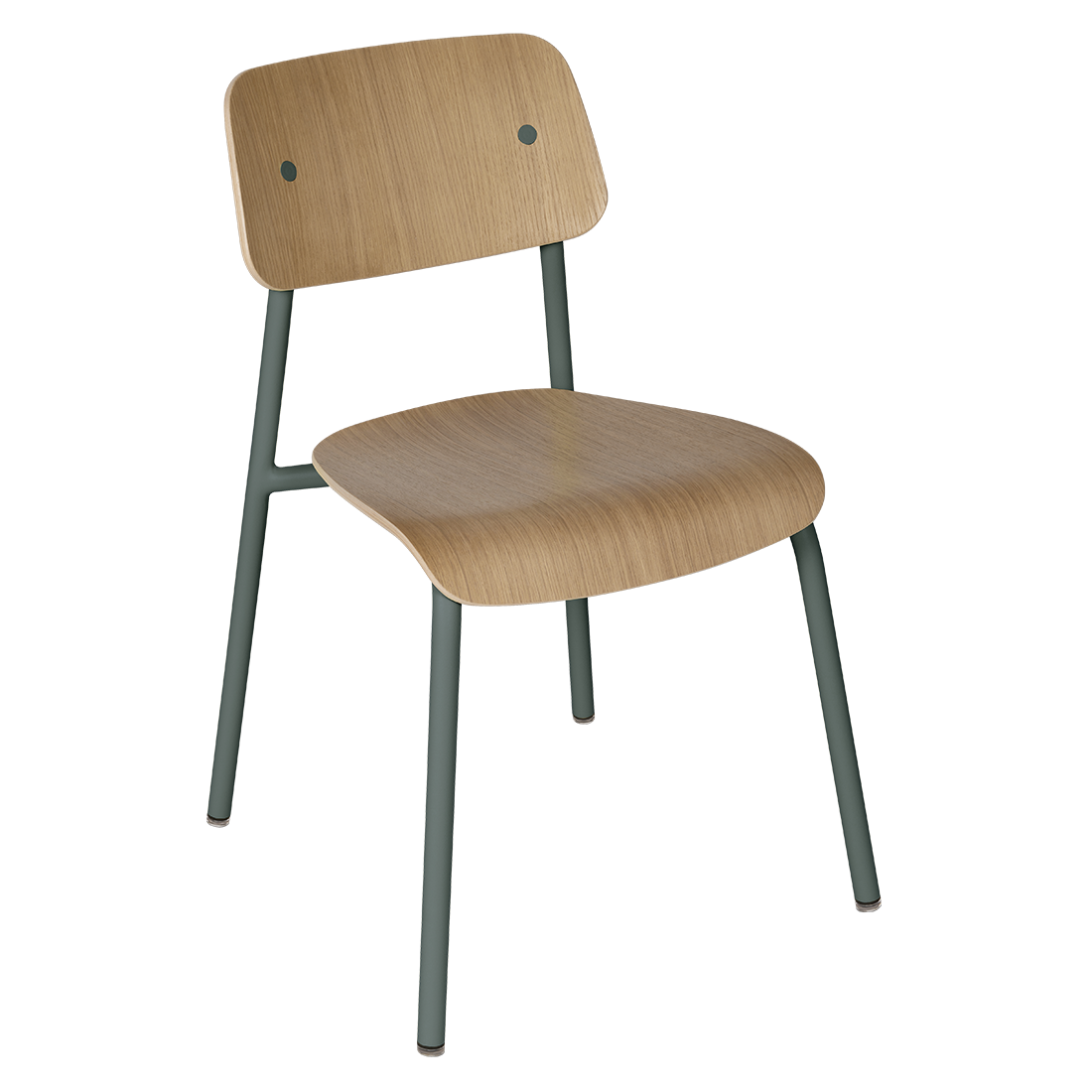 Chaise de salle à manger contemporaine en aluminium avec dossier incurvé empilable