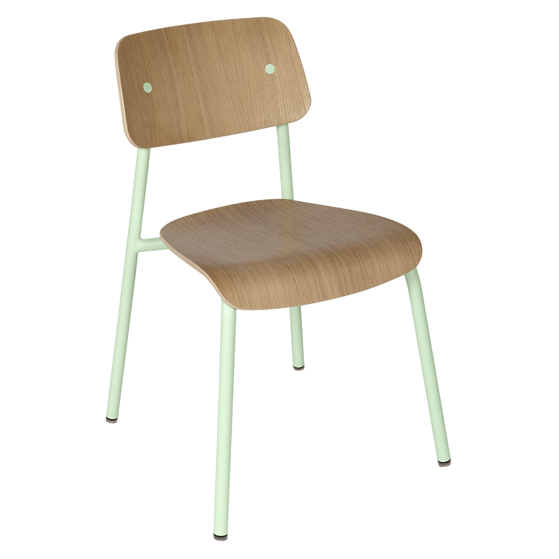 Chaise de salle à manger contemporaine en aluminium avec dossier incurvé empilable