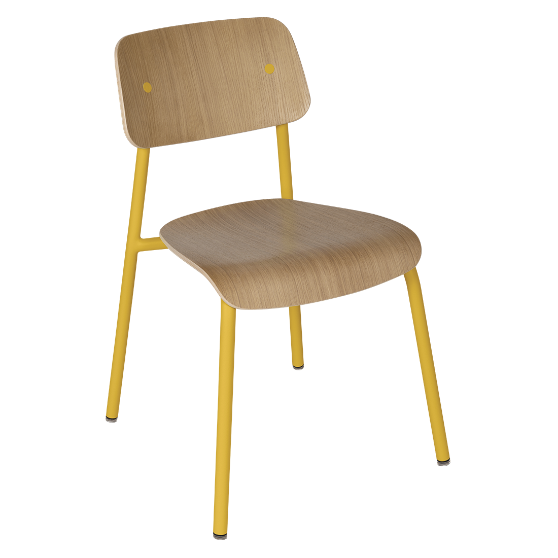 Chaise de salle à manger contemporaine en aluminium avec dossier incurvé empilable