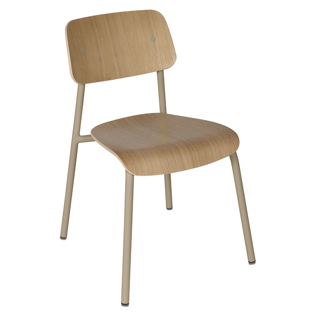 Chaise de salle à manger contemporaine en aluminium avec dossier incurvé empilable