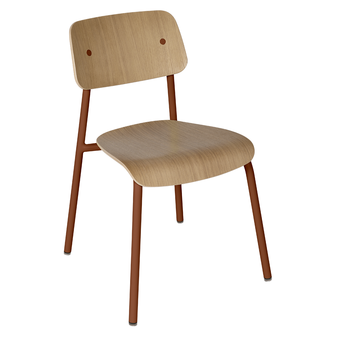 Chaise de salle à manger contemporaine en aluminium avec dossier incurvé empilable