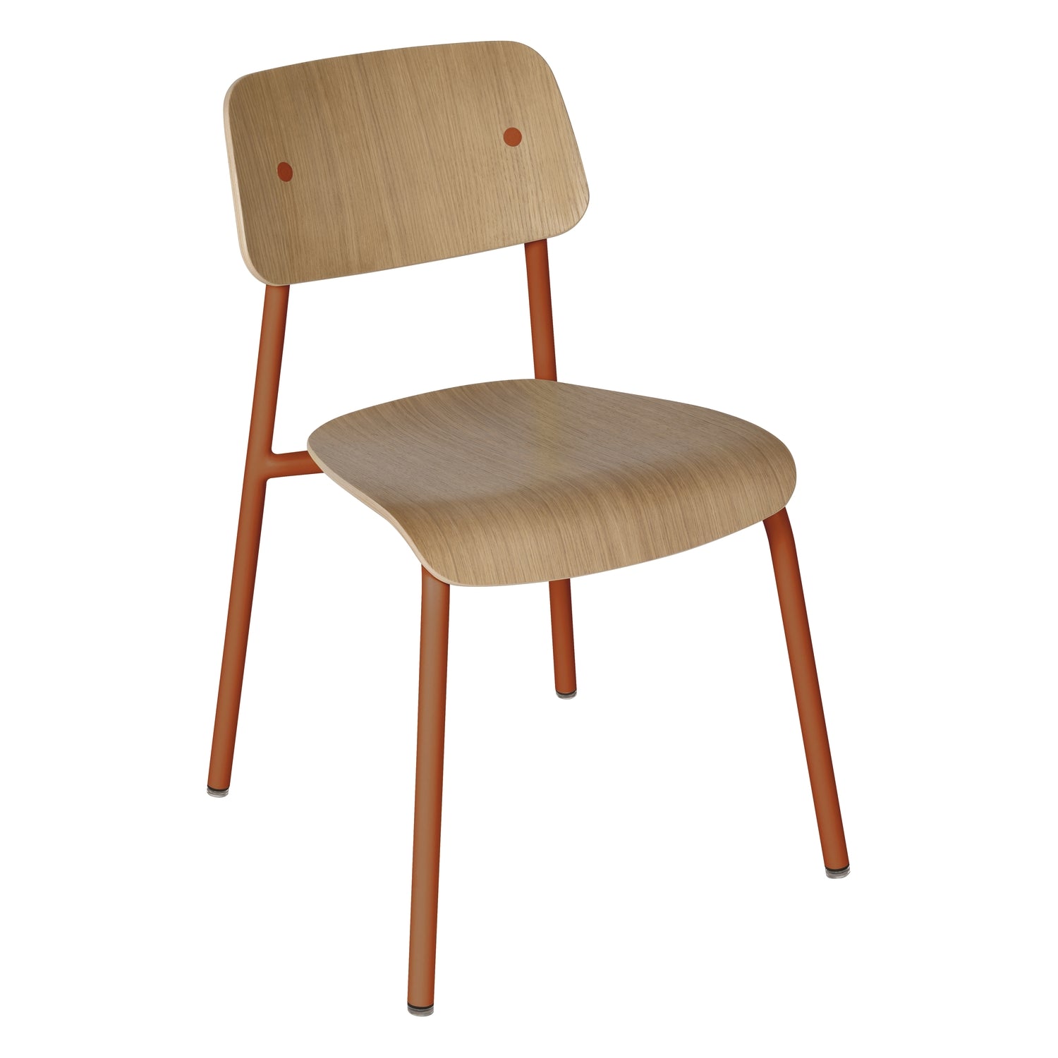 Chaise de salle à manger contemporaine en aluminium avec dossier incurvé empilable