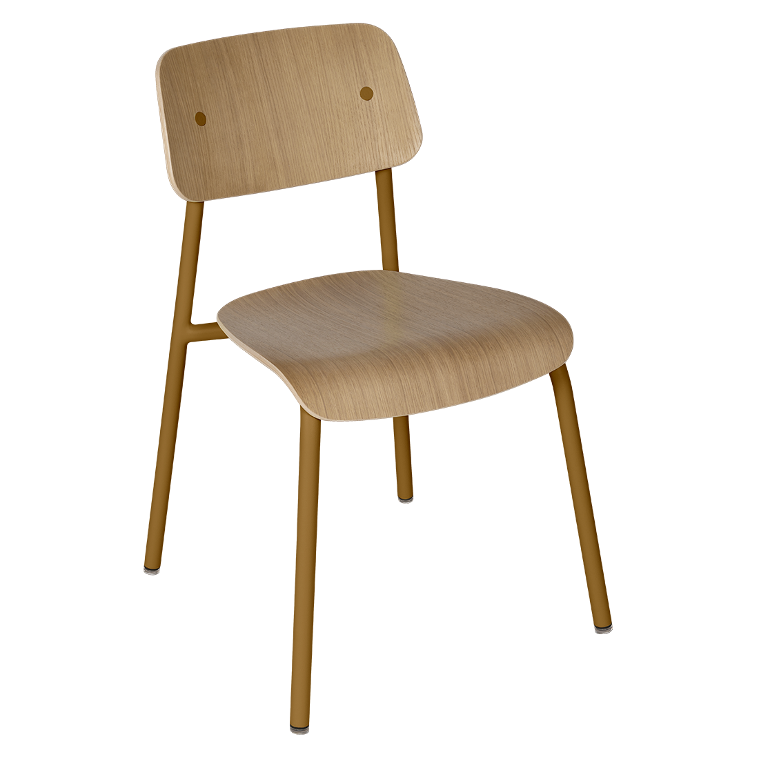 Chaise de salle à manger contemporaine en aluminium avec dossier incurvé empilable