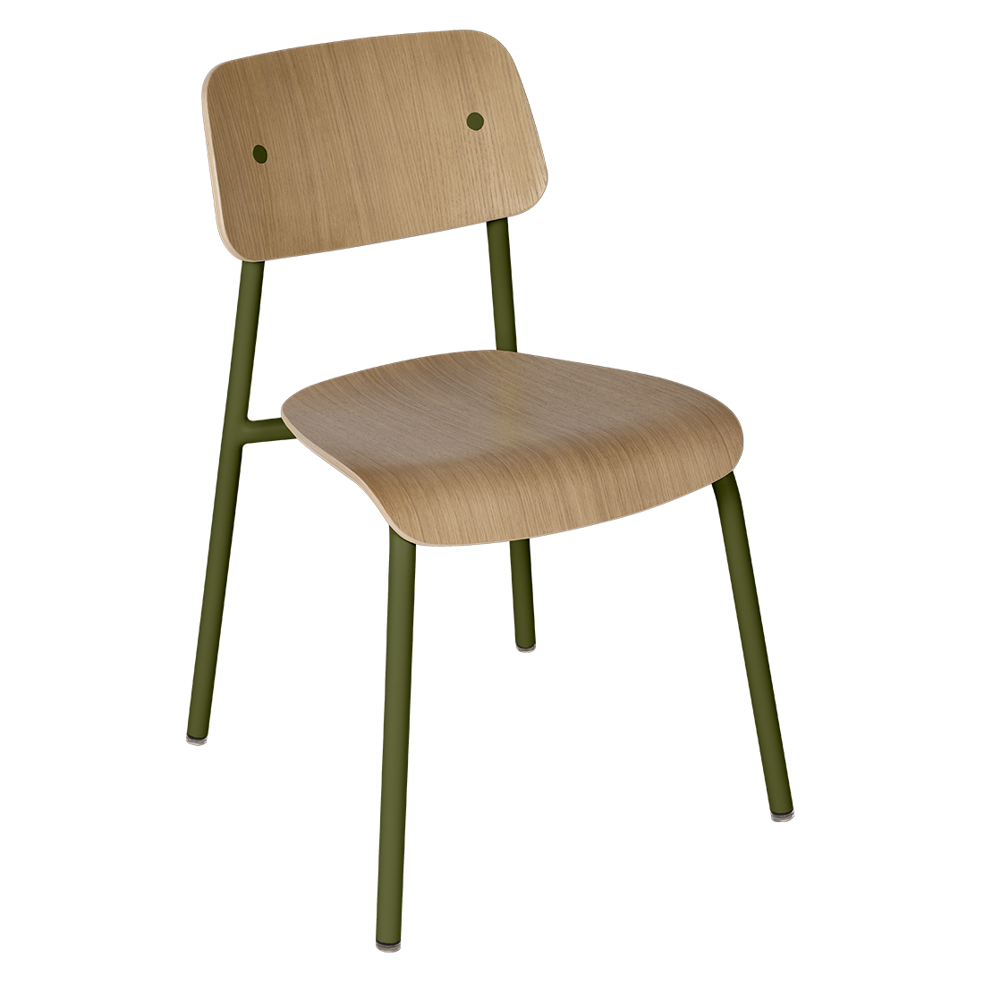 Chaise de salle à manger contemporaine en aluminium avec dossier incurvé empilable