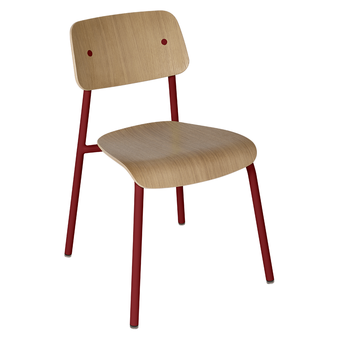 Chaise de salle à manger contemporaine en aluminium avec dossier incurvé empilable