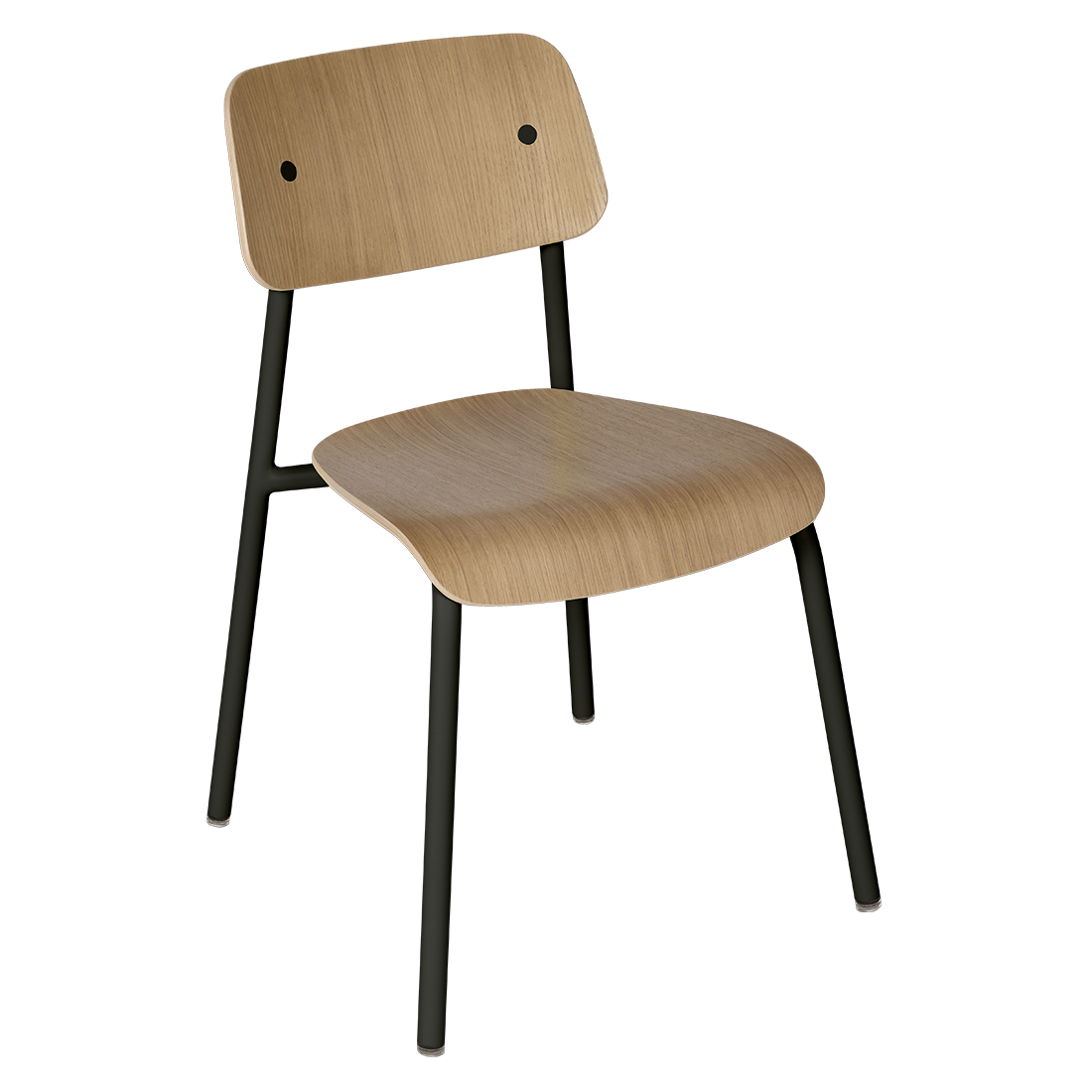 Chaise de salle à manger contemporaine en aluminium avec dossier incurvé empilable