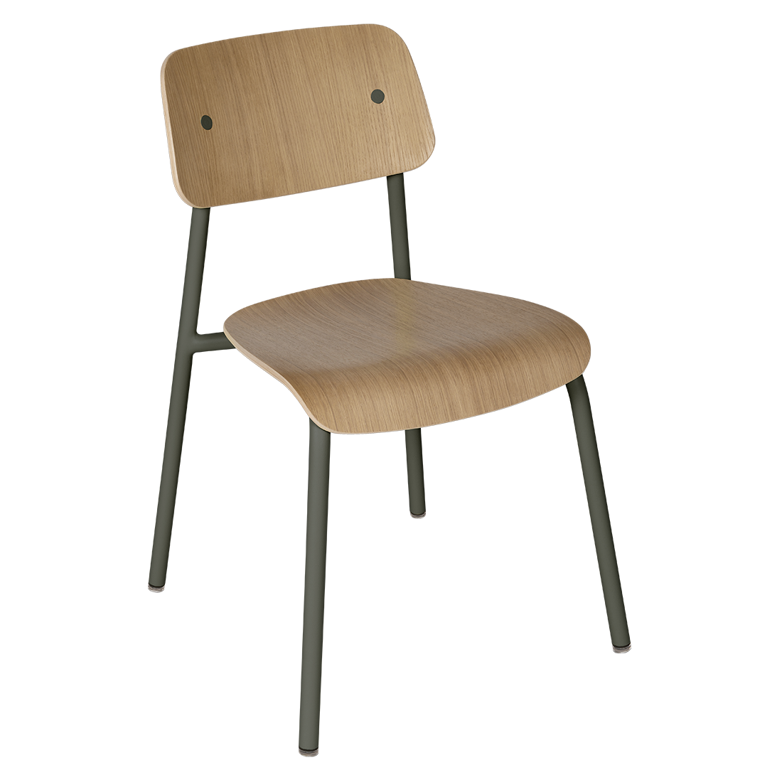 Chaise de salle à manger contemporaine en aluminium avec dossier incurvé empilable