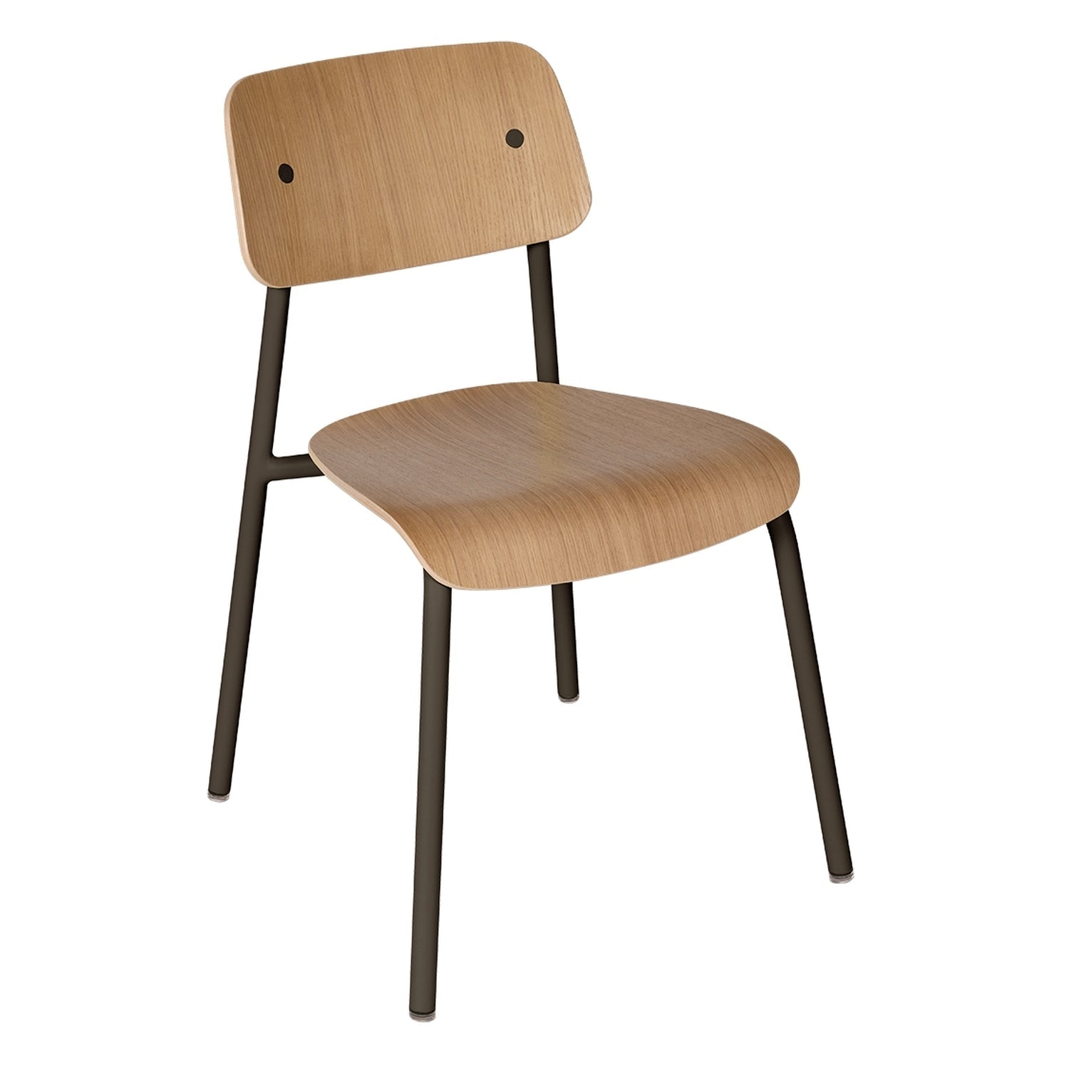 Chaise de salle à manger contemporaine en aluminium avec dossier incurvé empilable