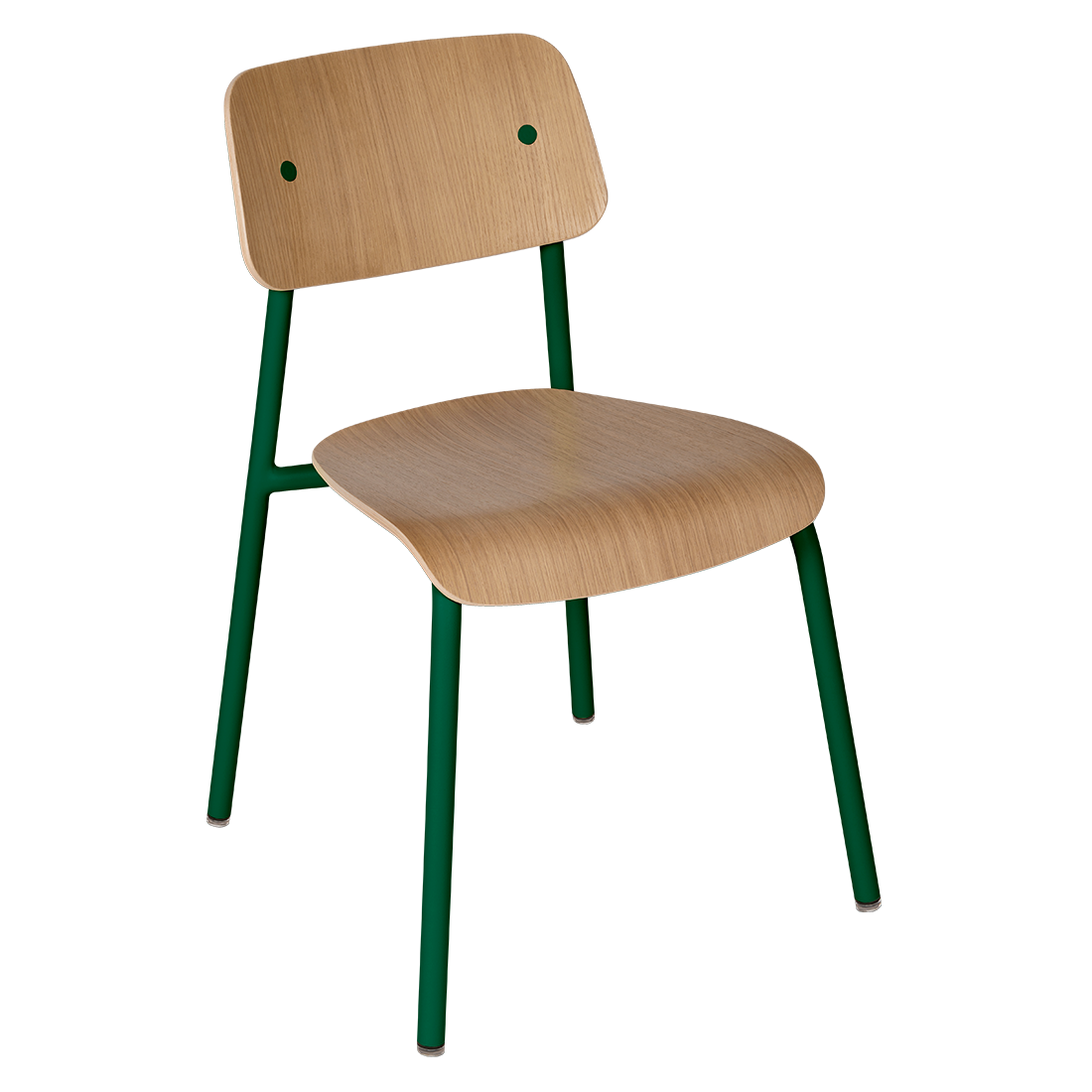 Chaise de salle à manger contemporaine en aluminium avec dossier incurvé empilable
