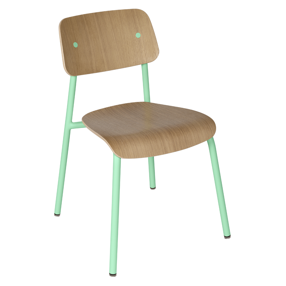 Chaise de salle à manger contemporaine en aluminium avec dossier incurvé empilable