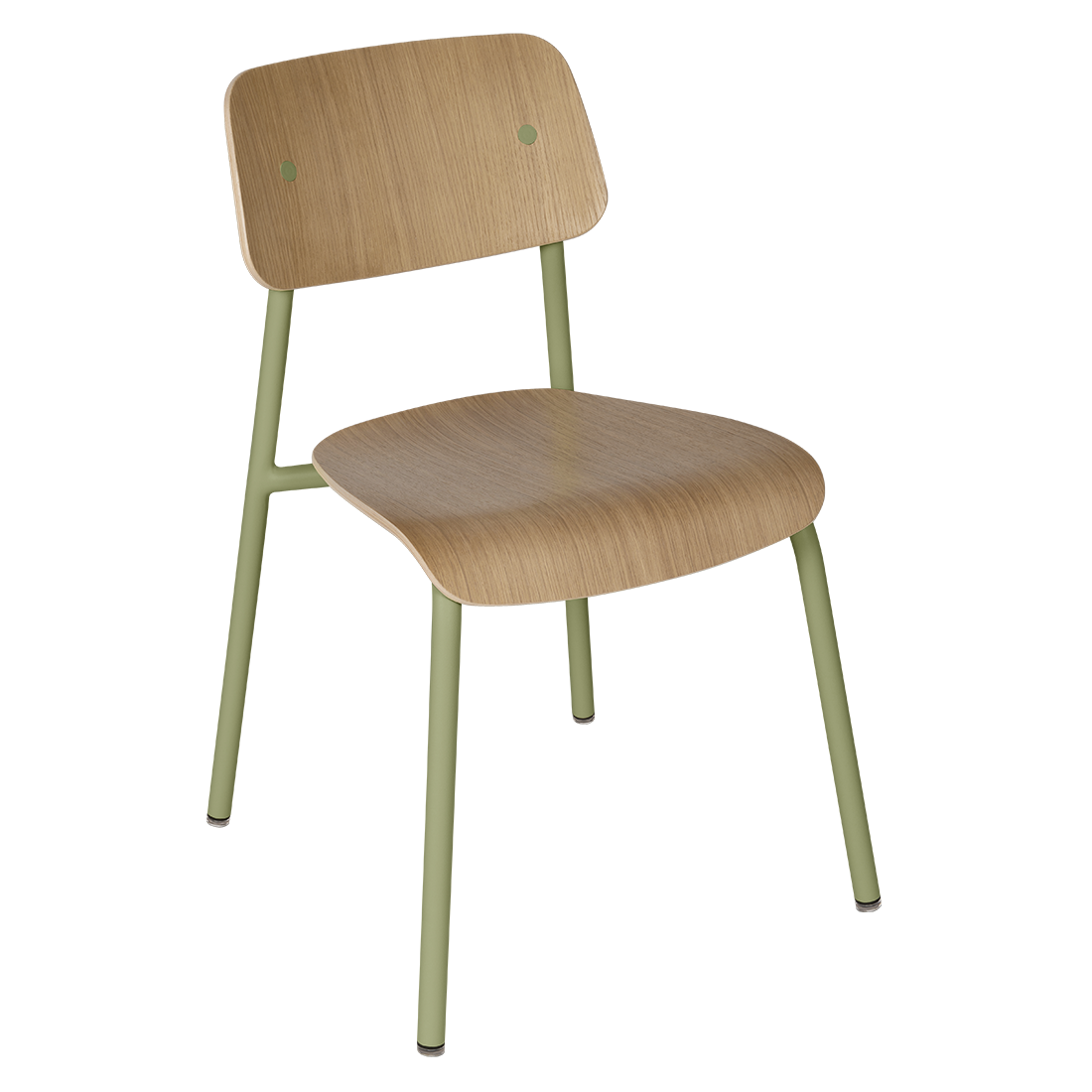 Chaise de salle à manger contemporaine en aluminium avec dossier incurvé empilable