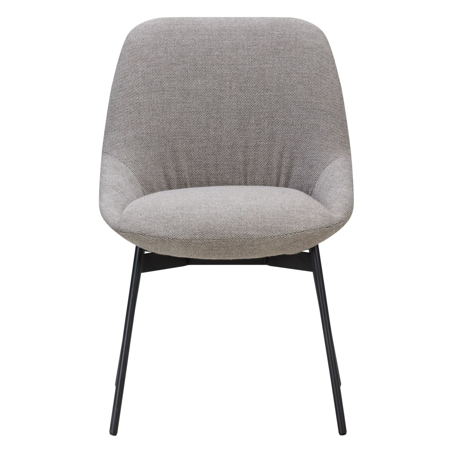 Chaise de salle à manger contemporaine en acier rembourré avec accoudoirs bas et dossier inclinable