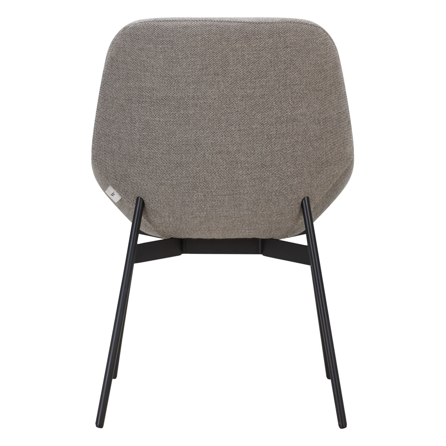 Chaise de salle à manger contemporaine en acier rembourré avec accoudoirs bas et dossier inclinable