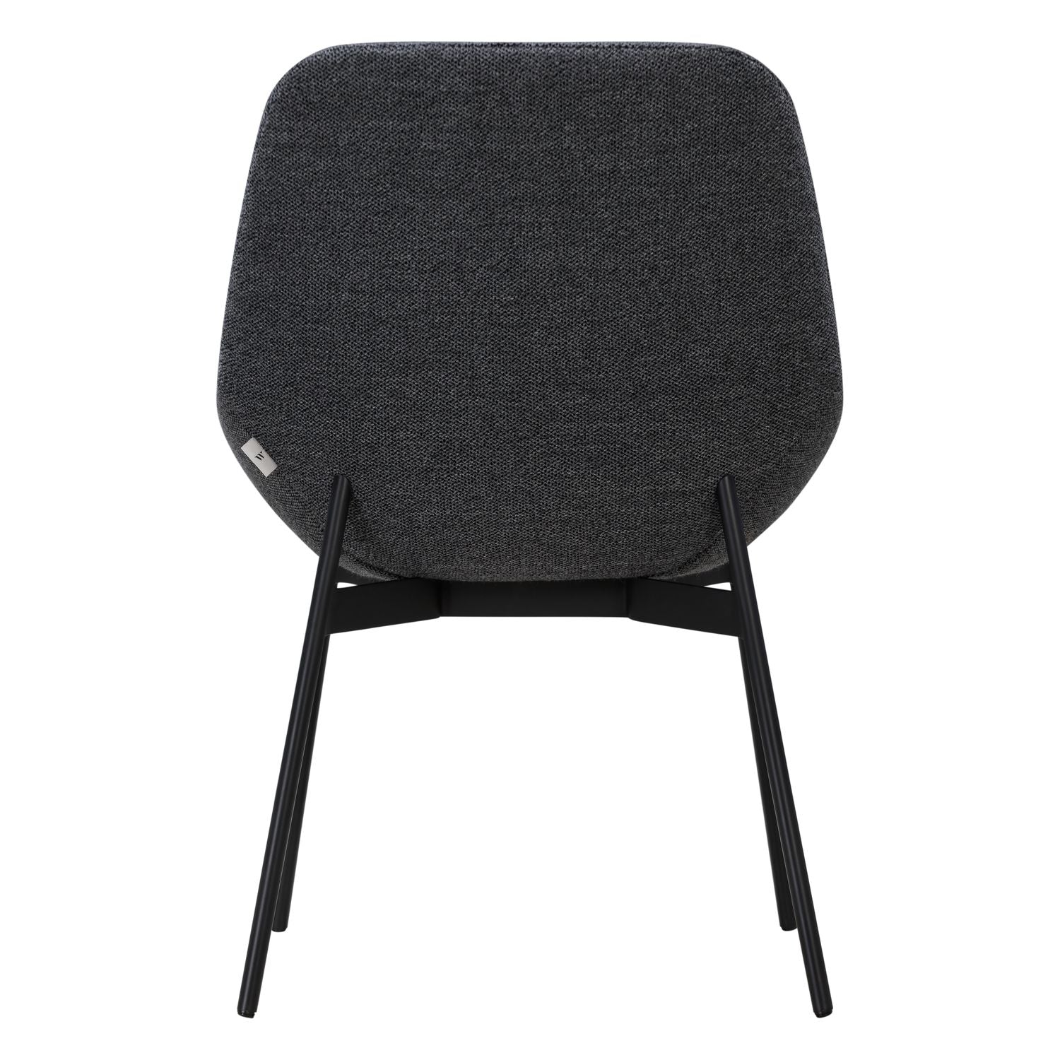 Chaise de salle à manger contemporaine en acier rembourré avec accoudoirs bas et dossier inclinable
