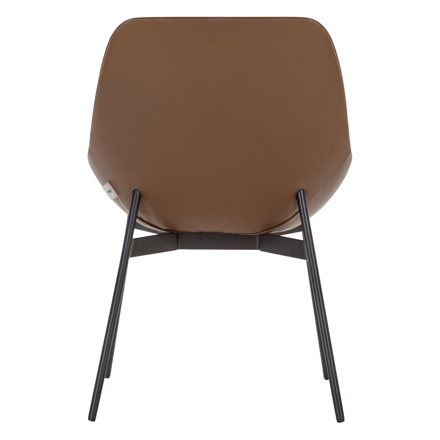 Chaise de salle à manger contemporaine en acier rembourré avec accoudoirs bas et dossier inclinable