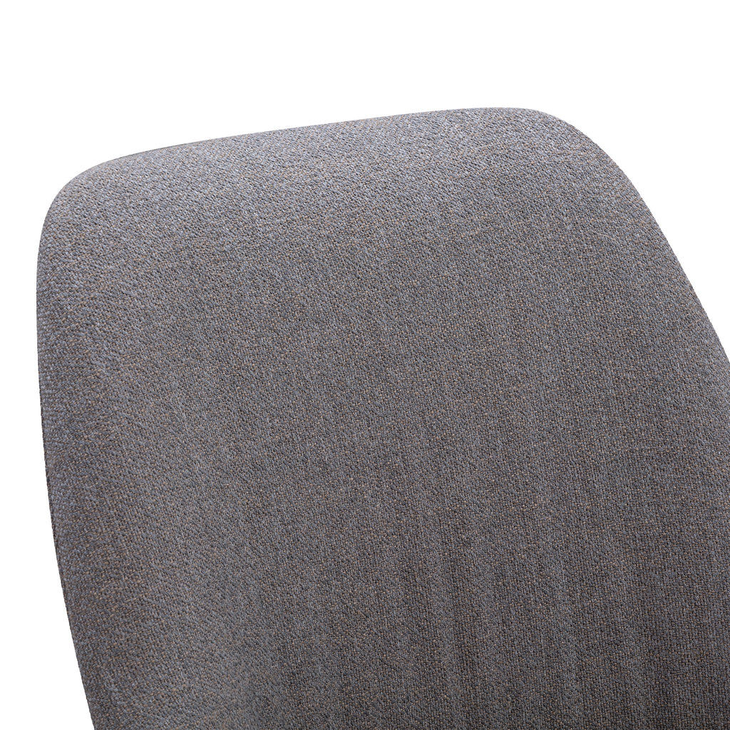 Chaise de salle à manger contemporaine en acier rembourré avec accoudoirs bas et dossier inclinable